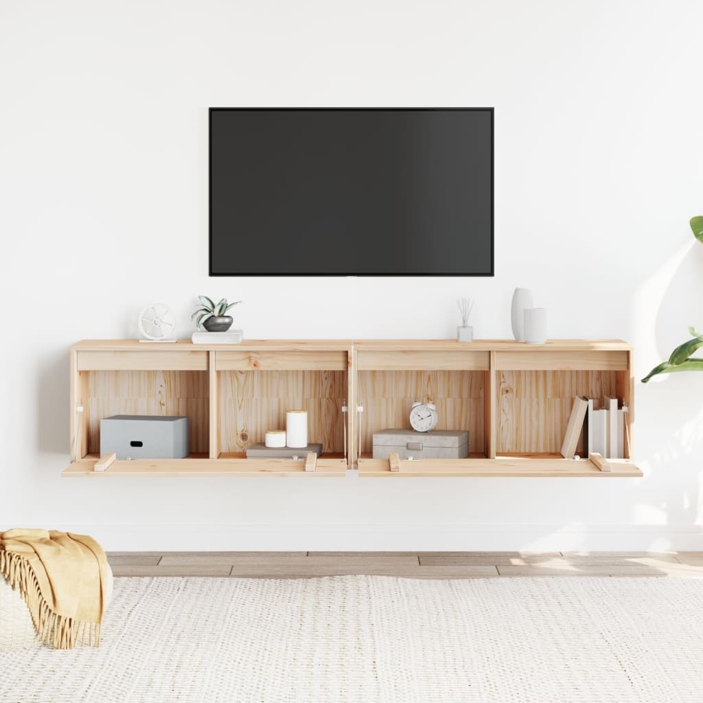 VidaXL Wandkasten 2 st 80x30x35 cm massief grenenhout