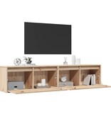 VidaXL Wandkasten 2 st 80x30x35 cm massief grenenhout