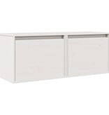 VidaXL Wandkasten 2 st 45x30x35 cm massief grenenhout wit