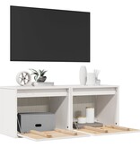 VidaXL Wandkasten 2 st 45x30x35 cm massief grenenhout wit