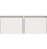 VidaXL Wandkasten 2 st 45x30x35 cm massief grenenhout wit