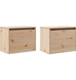 VidaXL Wandkasten 2 st 45x30x35 cm massief grenenhout