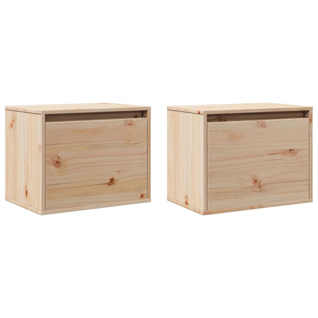 VidaXL Wandkasten 2 st 45x30x35 cm massief grenenhout
