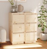 VidaXL Dressoirs 2 st 32x34x75 cm massief grenenhout