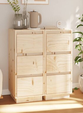 VidaXL Dressoirs 2 st 32x34x75 cm massief grenenhout
