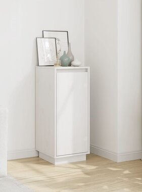 VidaXL Dressoir 31,5x34x75 cm massief grenenhout wit