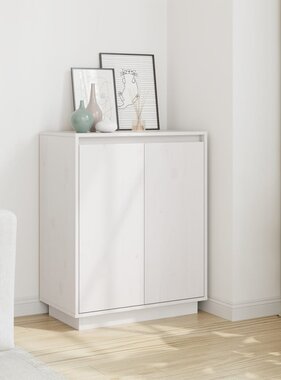 VidaXL Dressoir 60x34x75 cm massief grenenhout wit