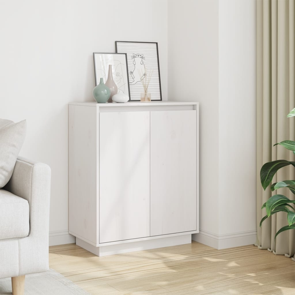 VidaXL Dressoir 60x34x75 cm massief grenenhout wit