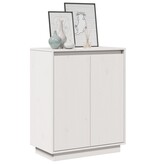 VidaXL Dressoir 60x34x75 cm massief grenenhout wit