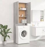 VidaXL Wasmachinekast 64x25,5x190 cm grijs sonoma eikenkleurig