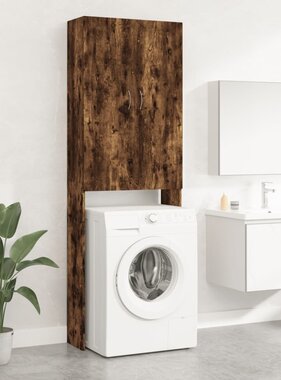 VidaXL Wasmachinekast 64x25,5x190 cm gerookt eikenkleurig