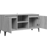VidaXL Tv-meubel met metalen poten 103,5x35x50 cm grijs sonoma eiken