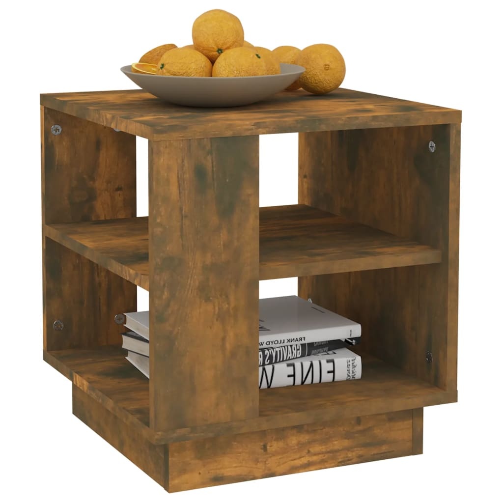 VidaXL Salontafel 40x40x43 cm bewerkt hout gerookt eikenkleurig