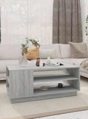VidaXL Salontafel 102x55x43 cm bewerkt hout grijs sonoma eikenkleurig