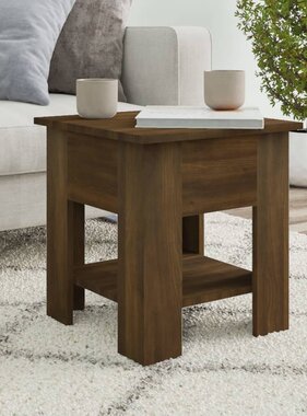 VidaXL Salontafel 40x40x42 cm bewerkt hout bruin eikenkleur