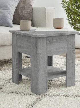 VidaXL Salontafel 40x40x42 cm bewerkt hout grijs sonoma eikenkleurig