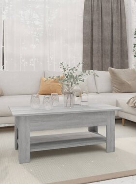 VidaXL Salontafel 102x55x42 cm bewerkt hout grijs sonoma eikenkleurig