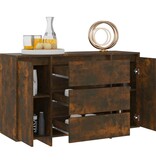 VidaXL Dressoir met 3 lades 120x41x75 cm bewerkt hout gerookt eiken