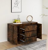VidaXL Dressoir met 3 lades 120x41x75 cm bewerkt hout gerookt eiken