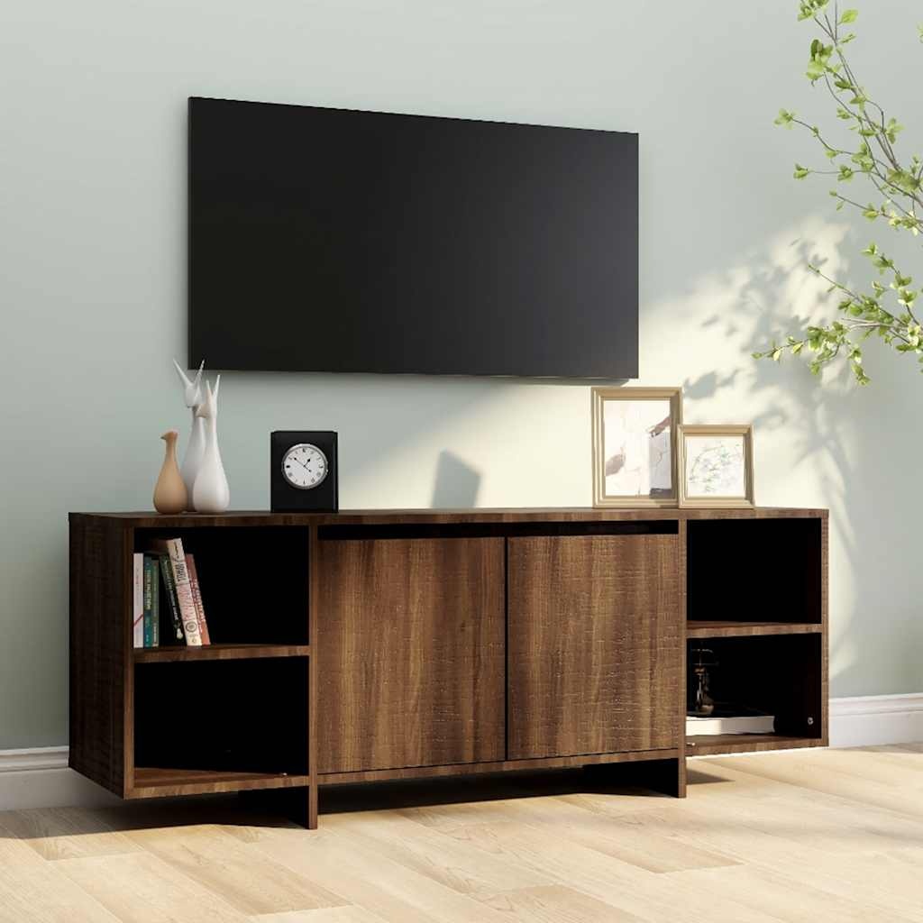 VidaXL Tv-meubel 130x35x50 cm bewerkt hout bruin eikenkleur