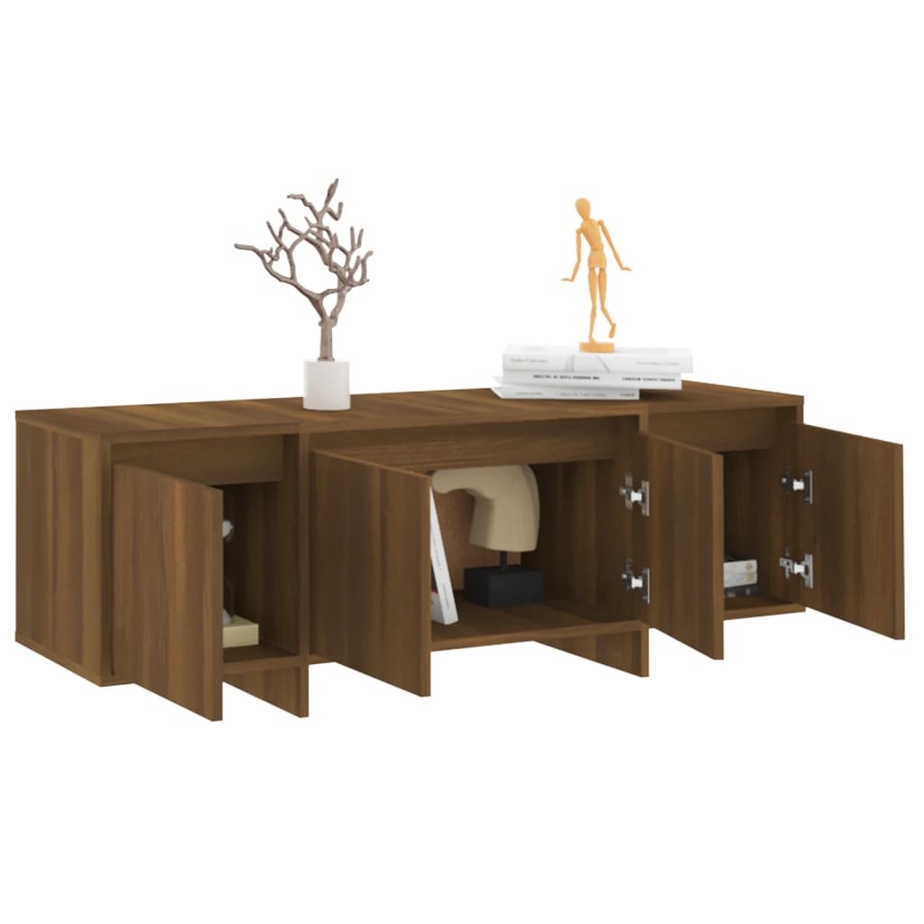 VidaXL Tv-meubel 120x30x40,5 cm bewerkt hout bruin eikenkleur