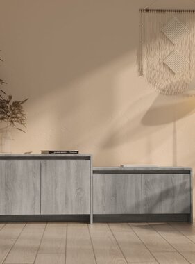 VidaXL Tv-meubel 146,5x35x50 cm bewerkt hout grijs sonoma eikenkleurig