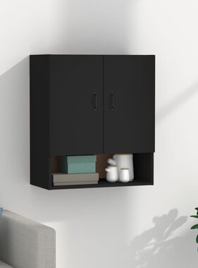 VidaXL Wandkast 60x31x70 cm bewerkt hout zwart