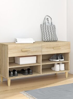 VidaXL Schoenenkast 102x35x55 cm bewerkt hout sonoma eikenkleurig