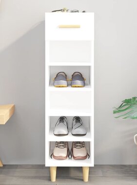 VidaXL Schoenenkast 30x35x105 cm bewerkt hout wit