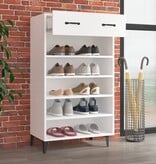 VidaXL Schoenenkast 60x35x105 cm bewerkt hout wit