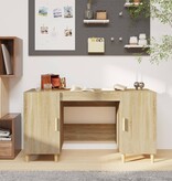 VidaXL Bureau 140x50x75 cm bewerkt hout sonoma eikenkleurig