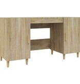VidaXL Bureau 140x50x75 cm bewerkt hout sonoma eikenkleurig
