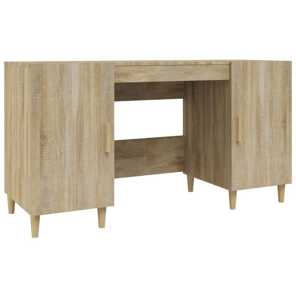 VidaXL Bureau 140x50x75 cm bewerkt hout sonoma eikenkleurig