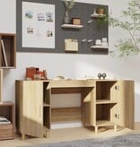 VidaXL Bureau 140x50x75 cm bewerkt hout sonoma eikenkleurig