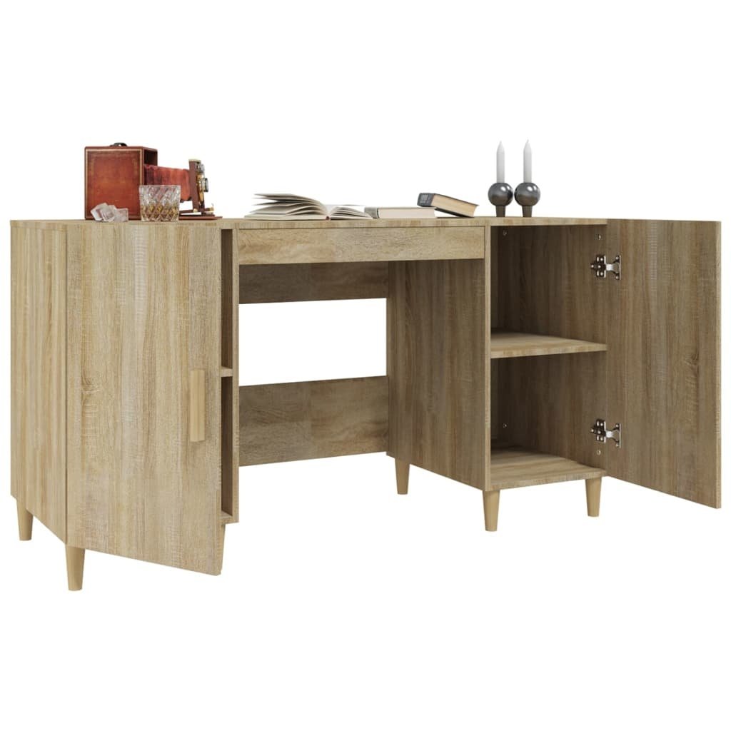 VidaXL Bureau 140x50x75 cm bewerkt hout sonoma eikenkleurig