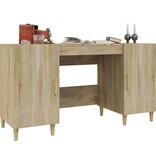 VidaXL Bureau 140x50x75 cm bewerkt hout sonoma eikenkleurig
