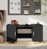 VidaXL Bureau 140x50x75 cm bewerkt hout zwart
