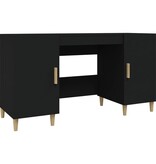 VidaXL Bureau 140x50x75 cm bewerkt hout zwart