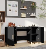 VidaXL Bureau 140x50x75 cm bewerkt hout zwart