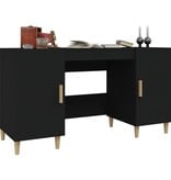 VidaXL Bureau 140x50x75 cm bewerkt hout zwart