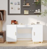 VidaXL Bureau 140x50x75 cm bewerkt hout wit
