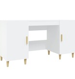 VidaXL Bureau 140x50x75 cm bewerkt hout wit