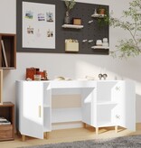 VidaXL Bureau 140x50x75 cm bewerkt hout wit
