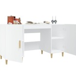 VidaXL Bureau 140x50x75 cm bewerkt hout wit