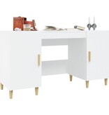 VidaXL Bureau 140x50x75 cm bewerkt hout wit