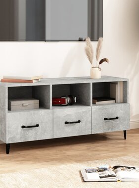 VidaXL Tv-meubel 102x35x50 cm bewerkt hout betongrijs