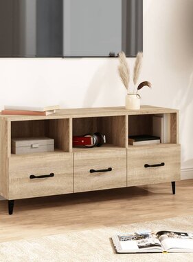 VidaXL Tv-meubel 102x35x50 cm bewerkt hout sonoma eikenkleurig