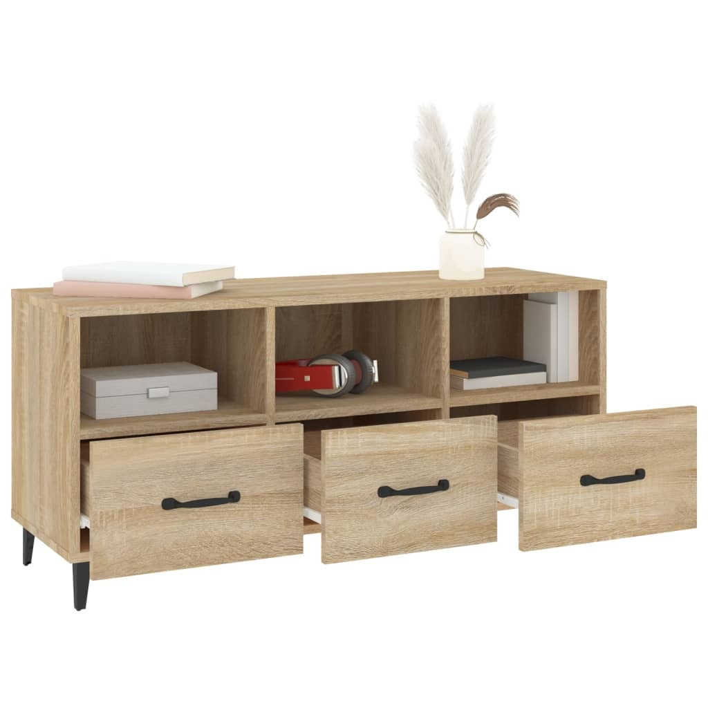 VidaXL Tv-meubel 102x35x50 cm bewerkt hout sonoma eikenkleurig