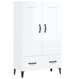 VidaXL Hoge kast 70x31x115 cm bewerkt hout hoogglans wit