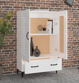 VidaXL Hoge kast 70x31x115 cm bewerkt hout hoogglans wit